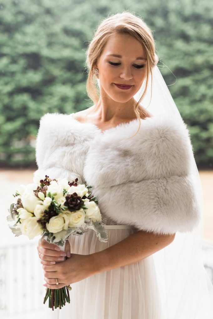 Wedding Dress With Fur Cape