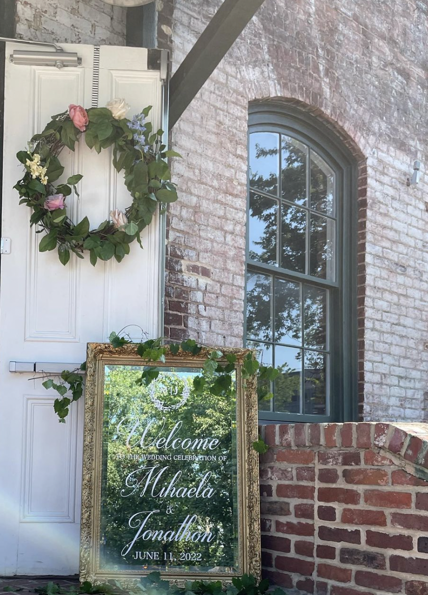 Ela & JT Melrose wedding entryway