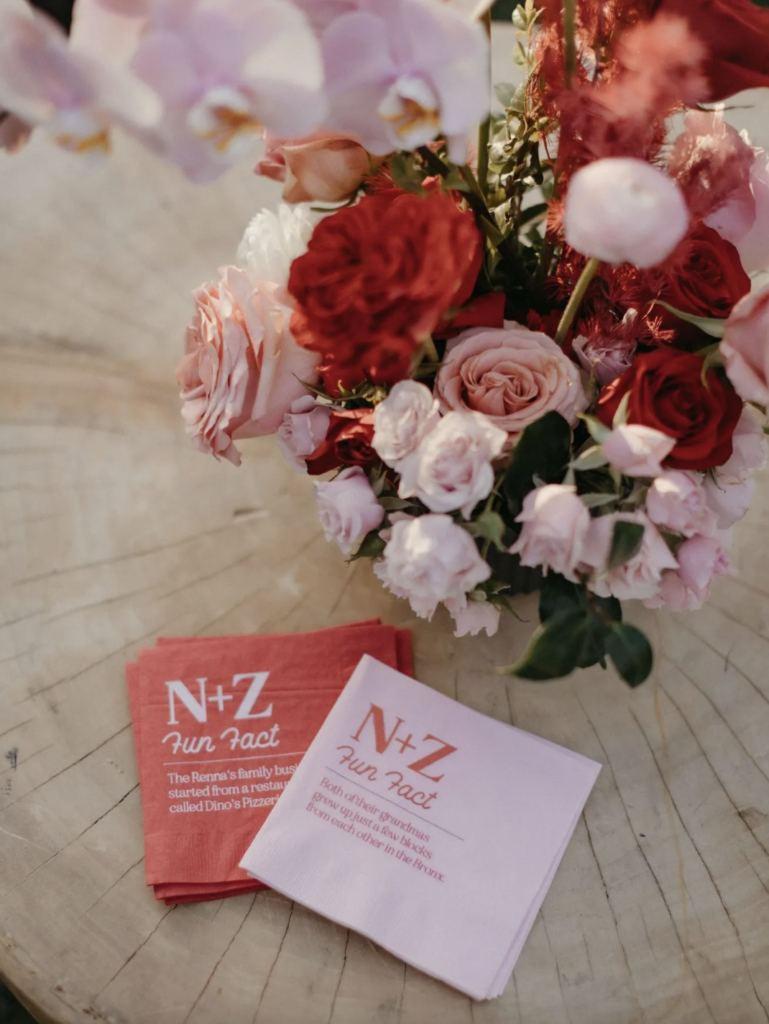 Personalized wedding cocktail napkins