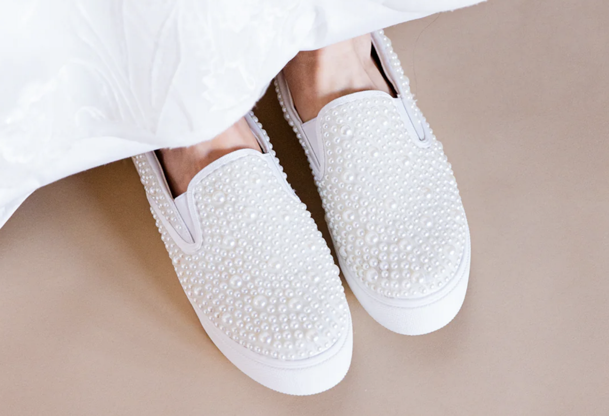 Wedding Pearl Slide Sneakers